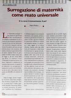 Surrogazione di maternità come reato universale
